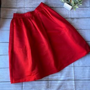 Red midi skirt